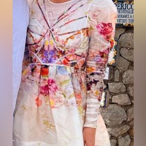 Zimmermann linen floral dress.